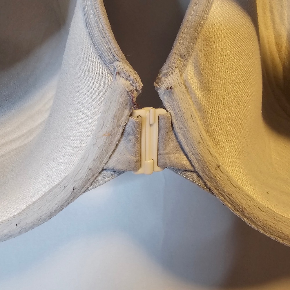 Victoria's Secret Perfect Coverage Bra 40DD Gray Lace Racerback Front Closure - Picture 3 of 6
